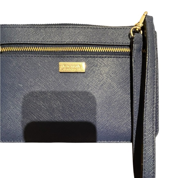 Kate Spade Navy Blue Leather Zip Wristlet - Picture 4 of 5